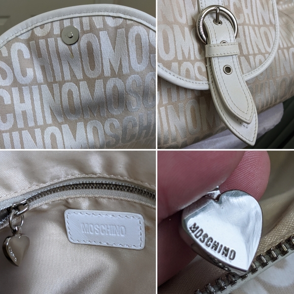 MOSCHINO Authentic Signature Canvas Leather Bag - Picture 4 of 8